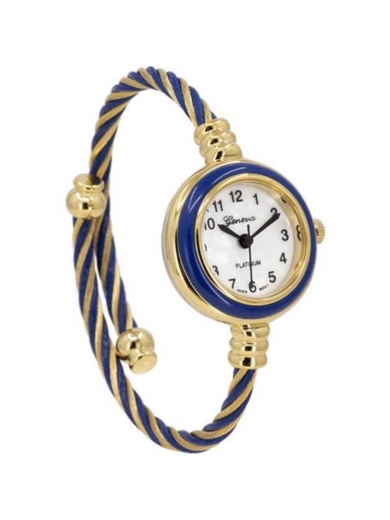 Collections Women\'s Cuff Watch Gold/Blue 18k gold plated new main image 9